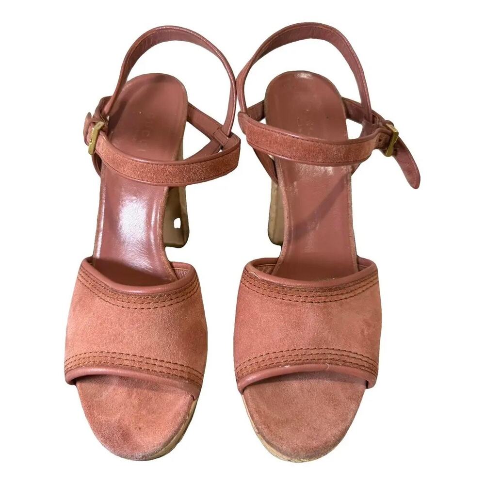 Gucci Suede Cork Platform Sandals - Size 38.5 (US 8.5)